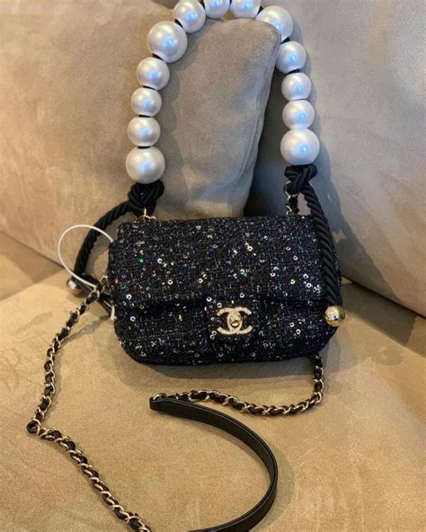 chanel large pearl handle bag